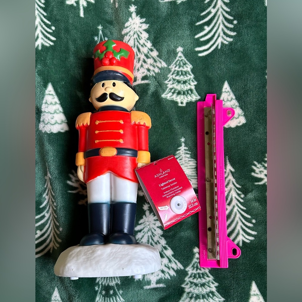 Nutcracker - plastic, light up - 12 inches tall